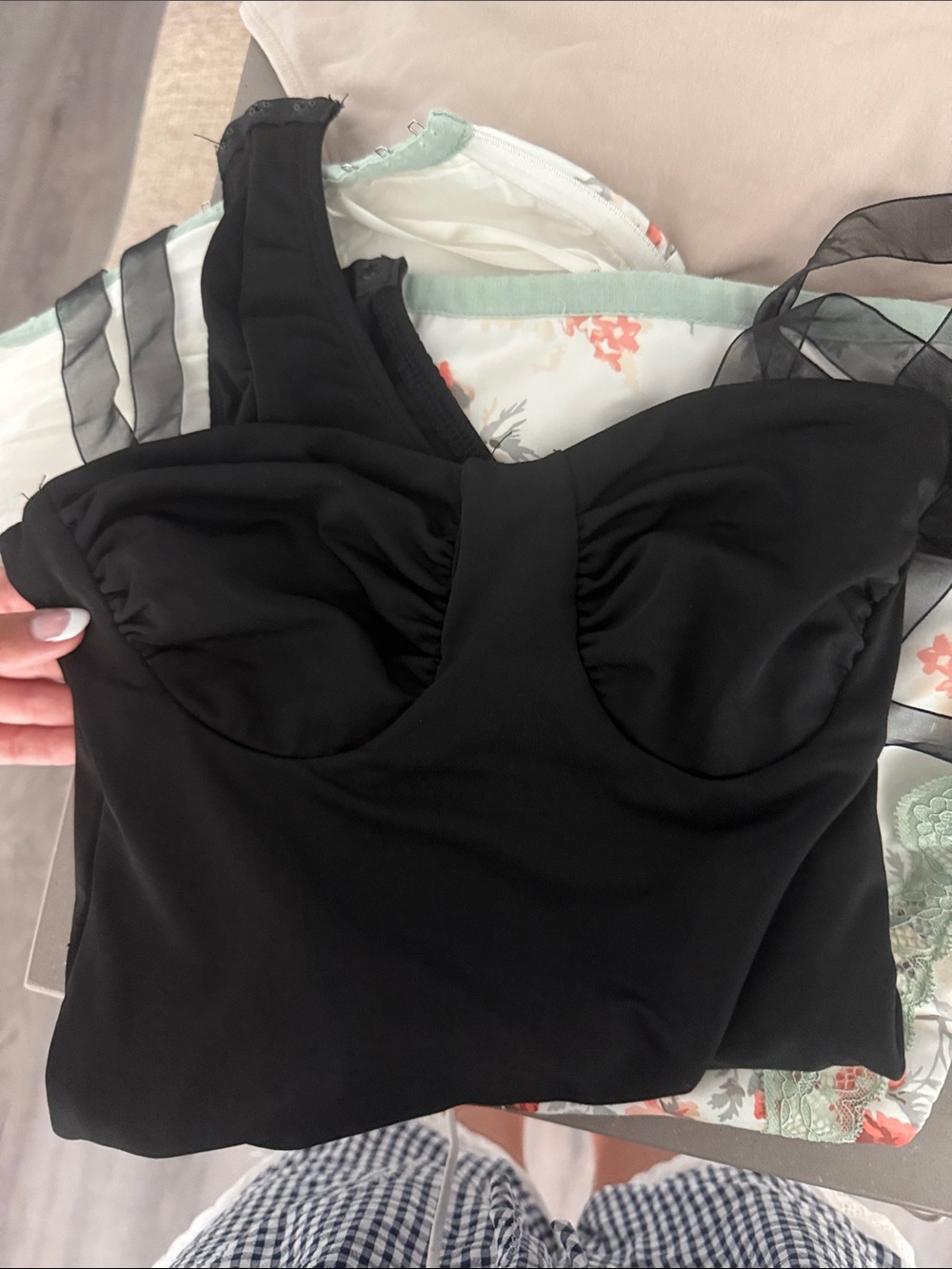 Princess Polly Black Tie-Shoulder Bodysuit